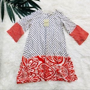 Yo Baby Boutique Mixed Print Polka Dot Dress NWT